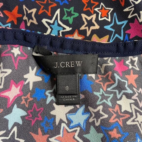J. Crew One-shoulder Kaleidoscope Star Print Top size 8 - Picture 12 of 16